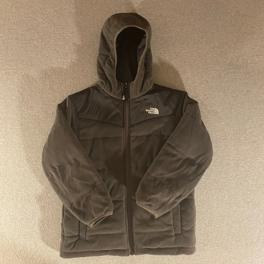 The North Face Reversible Polartec Fleece Jacket Black Full Zip Mens Small